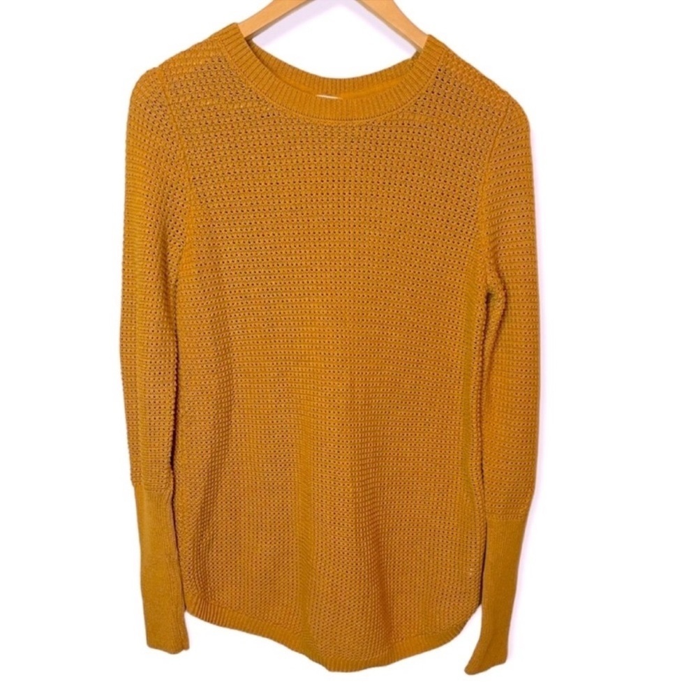 Max‎ Studio Mustard Waffle Knit Pullover Sweater​​